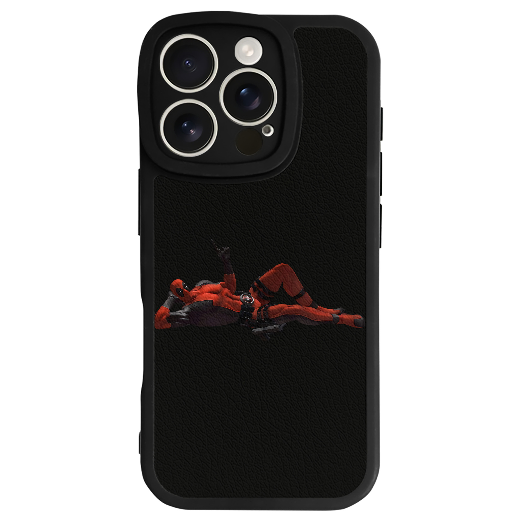 （画像用） Deadpool デッドプール 【iPhone 16シリーズ対応】シリコンスマホケース（レザー調） 材質：シリコン